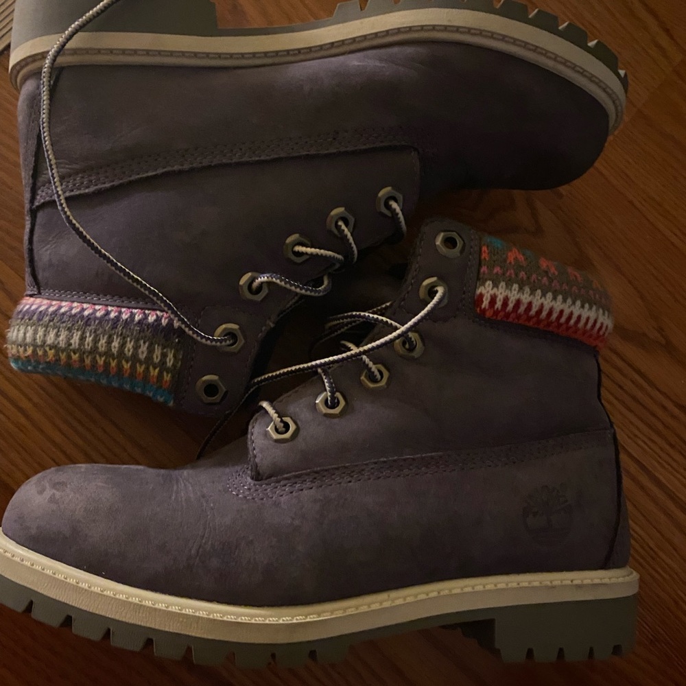 purple timberland boots